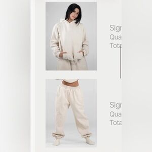 Comfrt Signature Hoodie and Sweatpants in Bone